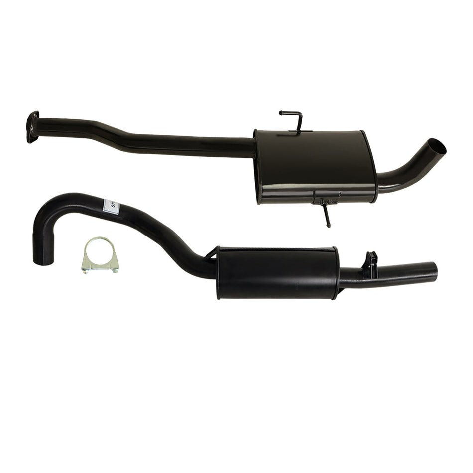 Holden Commodore VS Wagon V6 2.5 Inch Catback Exhaust System With Rear Muffler in black steel tubing and muffler components