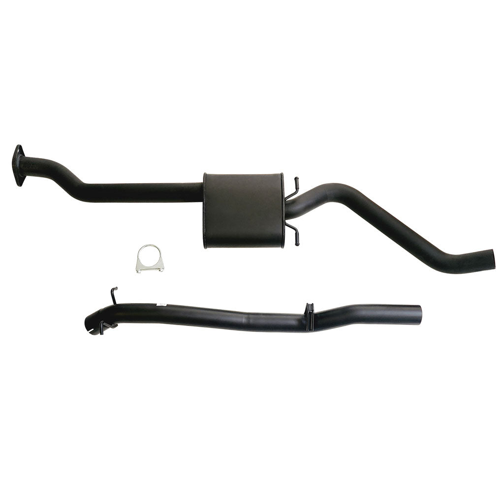 Holden Statesman VS V6 IRS 2.5 Inch Catback System W/Rear Tailpipe black steel exhaust components with muffler and clamp