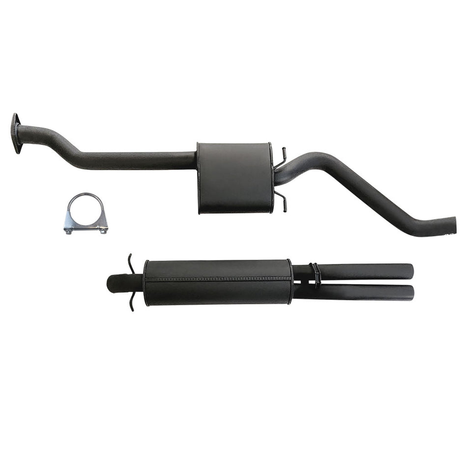 Holden Statesman VS V6 Sedan IRS 2.5 Inch Catback System With Rear Dual Outlet Muffler in black steel components
