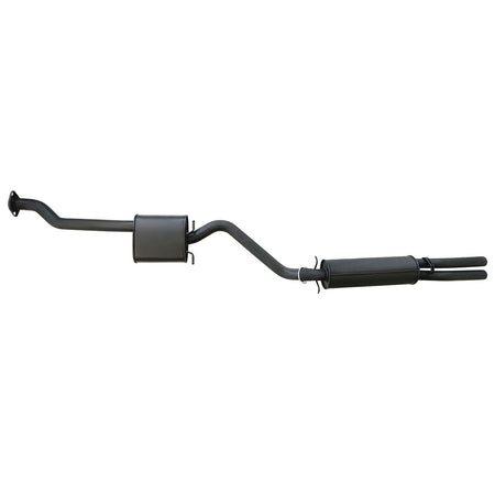 Holden Statesman VS V6 Sedan IRS 2.5 Inch Catback System With Rear Dual Outlet Muffler in black steel with mufflers and dual tailpipes