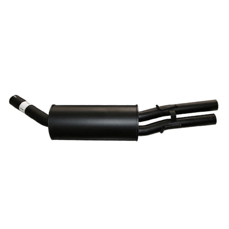 Commodore VT VX VY V6 Sedan 2.5 Inch Catback Exhaust - Mufflers And Dual Outlet in black steel construction
