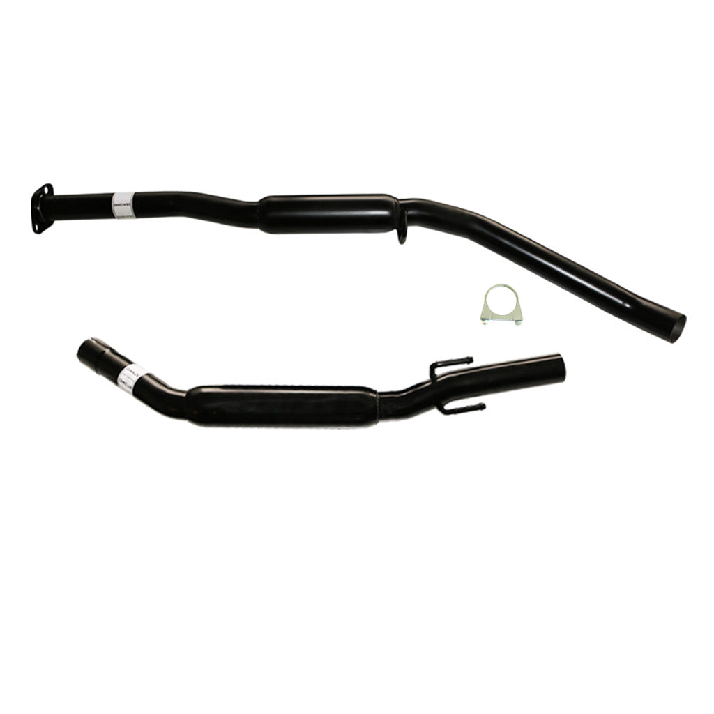 Commodore VT - VY V6 Sedan 2.5" Catback Exhaust Front And Rear Hotdog with black coated steel tubing and clamp