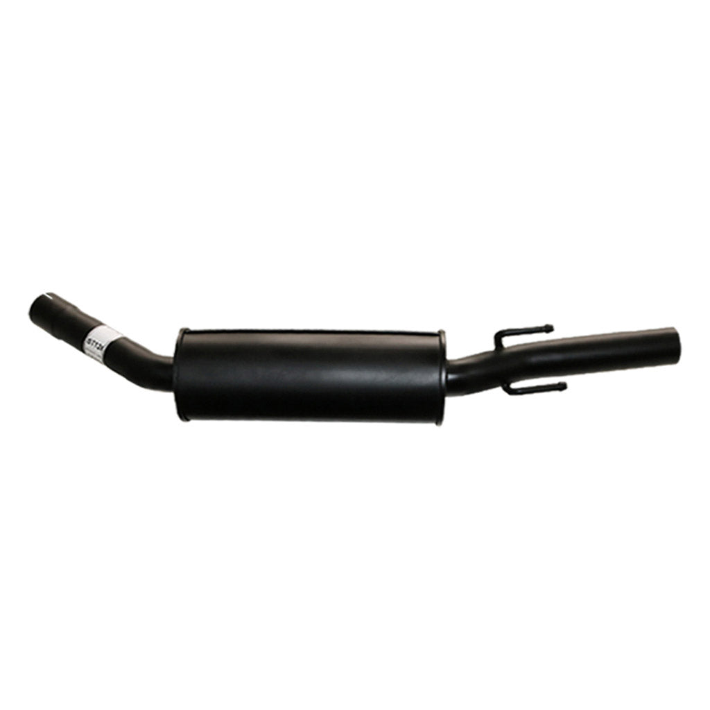 Commodore VT VX VY V6 Ute Wag 2.5 Inch Catback Exhaust - Front And Rear Muffler in black steel with inlet and outlet pipes
