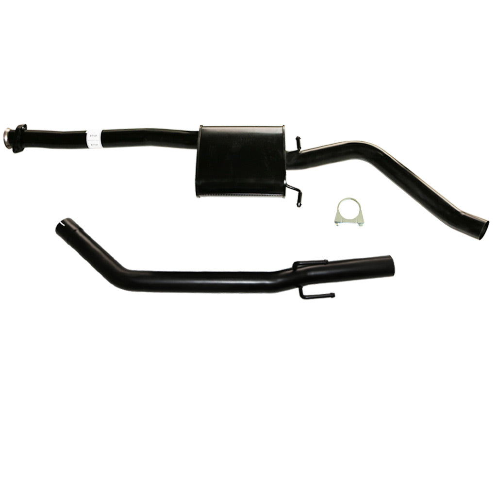 Commodore VY SER II V6 Sedan 2.5" Catback Exhaust Muffler And Tailpipe in black steel with mounting bracket