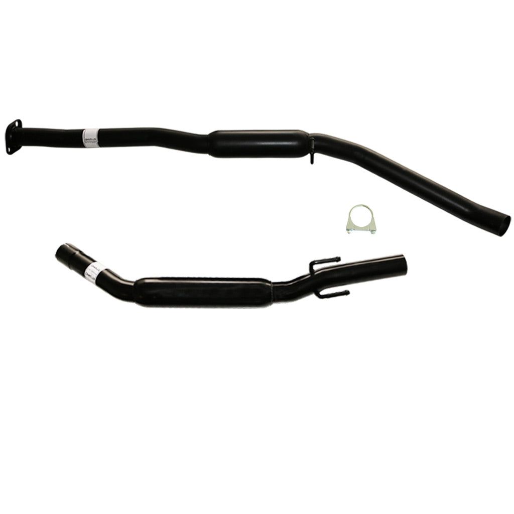 Holden Commodore VY SERIES II V6 Sedan 2.5" Sports Catback Exhaust - 2X Hotdogs black steel pipes with mufflers and clamp