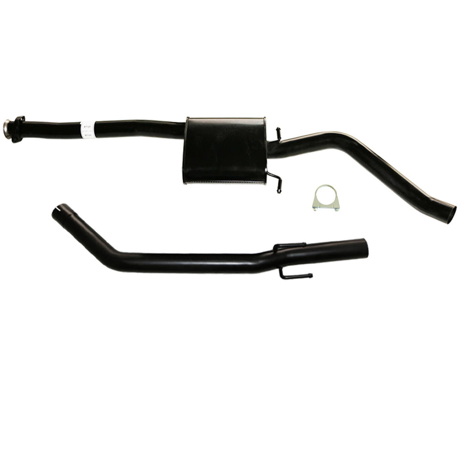 Commodore VY SER II V6 Ute Wag 2.5" Catback Exhaust Muffler & Tailpipe in black steel with mounting bracket