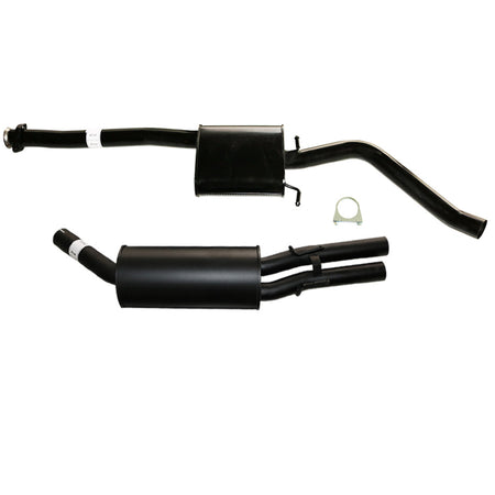 Holden Commodore VY II V6 Ute Wag 2.5" Catback Exhaust 2X Mufflers Dual Out with black steel pipes and clamp