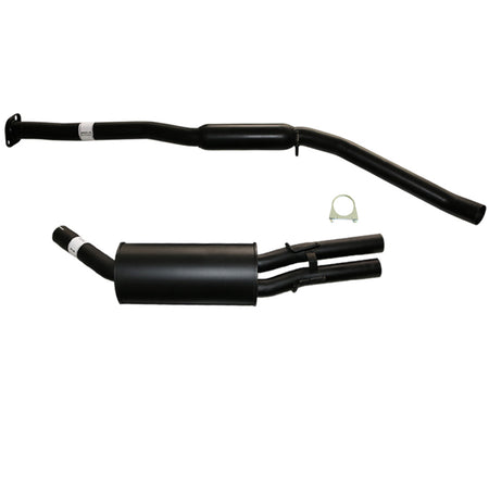 Commodore VY SERIES II V6 Ute Wag 2.5" Catback Exhaust Hotdog & Muffler Dual Out in black steel with mounting bracket