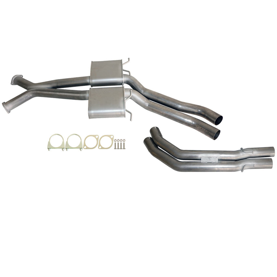 Holden Commodore VT VX VY VZ V8 Sedan Twin 3 Inch Exhaust With Rear Tailpipe stainless steel system with mufflers and gaskets.