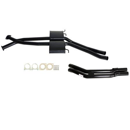 Holden Commodore VT VX VY VZ V8 & VZ V6 Ute Wag Twin 2.5" Exhaust Tailpipe Rear in black steel with mounting gaskets and hardware