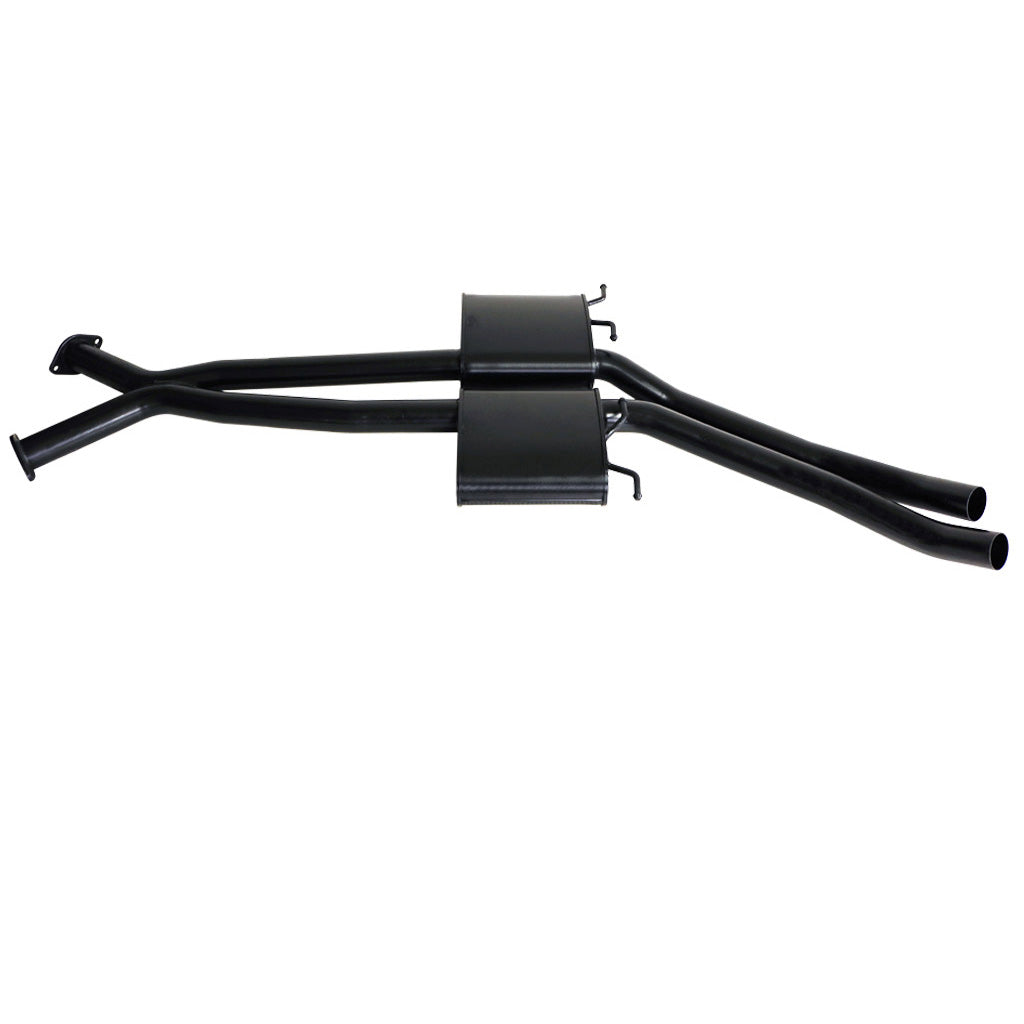 Holden Statesman WH WK WL V8 5.7L 6L Twin 2.5" Catback Exhaust - With Mufflers black steel tubing and mufflers