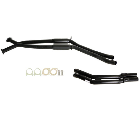 Holden Commodore VT VX VY VZ V8 & VZ V6 Wag Ute Twin 2.5" Exhaust -Hotdog/T-Pipe, black steel tubing and fittings