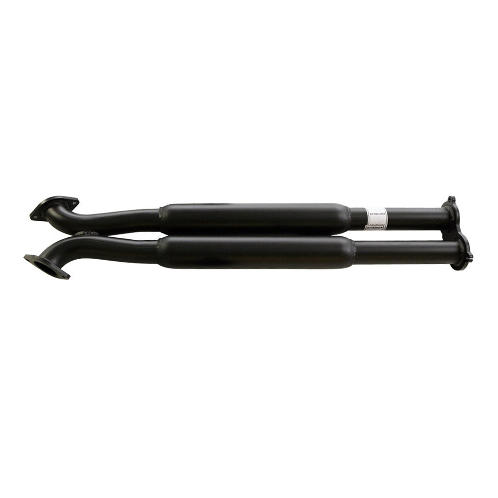 Commodore VE VF V6 V8 Sed Wag Twin 2.5" Catback Exhaust Hdx Pipe And Angle Tips in black steel construction