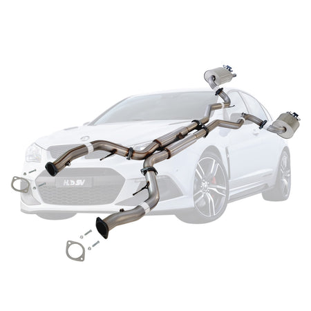 XPS Commodore VF Sedan Wagon HSV V8 (Non-LSA) Twin 3 Inch Stainless Steel Cat Back Exhaust system with mufflers and flanges