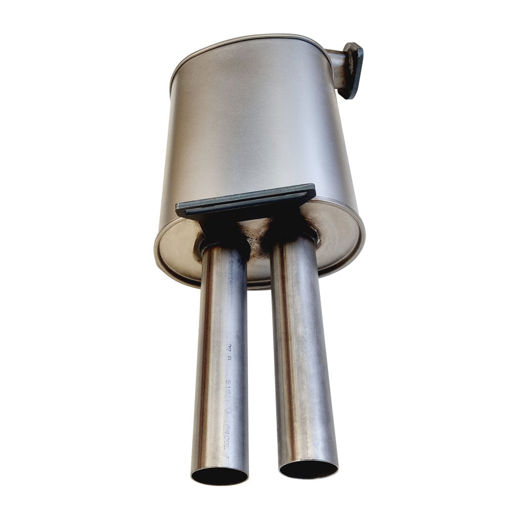 Xps Commodore VE VF Ute And Statesman WM WN Twin 2.5 Inch Stainless Cat Back Exhaust Angle Tips made of stainless steel with dual exhaust pipes