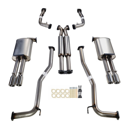 Xps Commodore VE VF Ute Twin Statesman WM WN 2.5 Inch Stainless Cat Back Exhaust Straight Tips with mufflers and mounting hardware