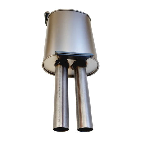 Xps Commodore VE VF Ute Twin Statesman WM WN 2.5 Inch Stainless Cat Back Exhaust Straight Tips with dual stainless tips and muffler body.
