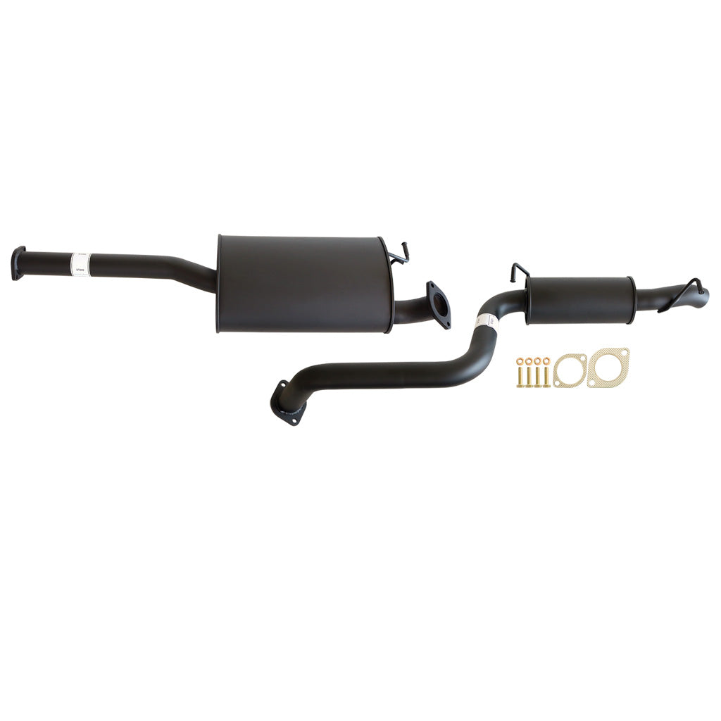 Ford Territory SX SY SZ 6Cyl 4L And 2.7L 2.5 Inch Catback Exhaust System Bolt On with black coated steel mufflers and pipes