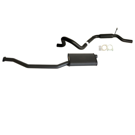 Falcon EA EB ED EL EF AU 6Cyl 4L Sedan And XR6 2.5 Inch Catback Exhaust Rear Hotdog in black steel with mounting hardware.