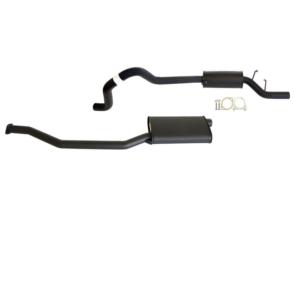 Falcon EA EB EL EF AU 6Cyl 4L Wagon 2.5 Inch Catback Exhaust - Rear Muffler with black coated steel piping and muffler components
