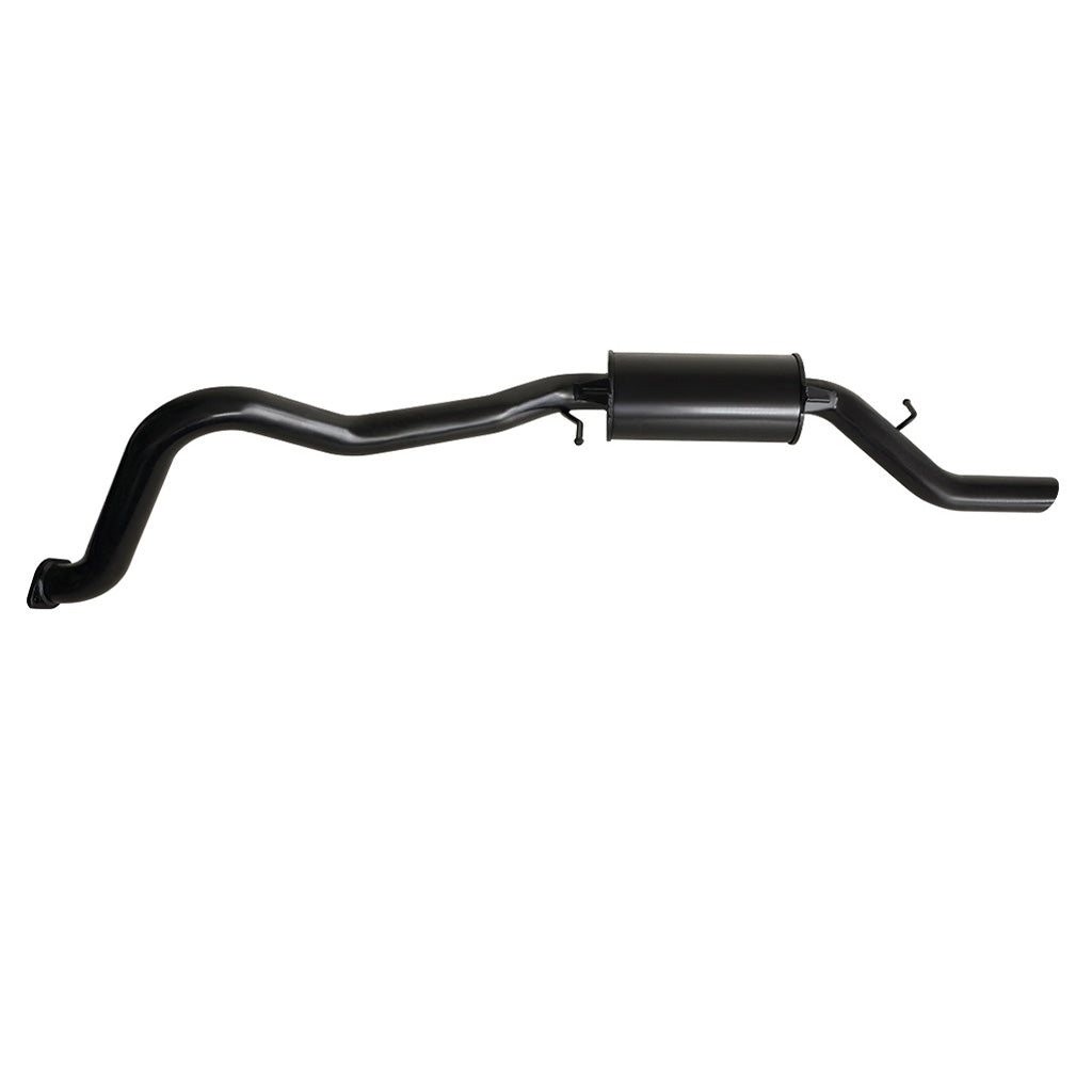 Ford Falcon BA BF 6Cyl Wagon 2.5 Inch Catback Sports Exhaust in black steel with muffler and curved pipe sections