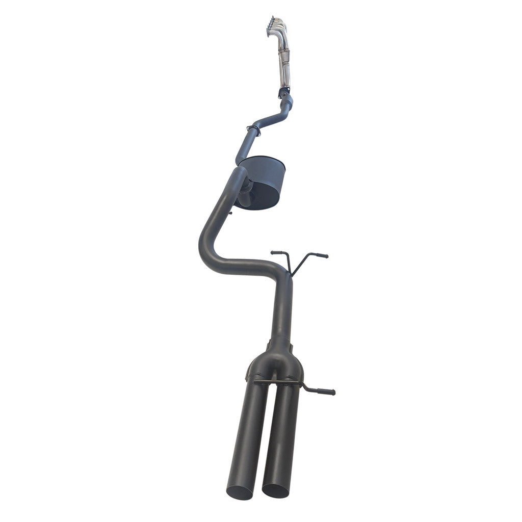 Ford Falcon FG XR6 Sedan 2.5 Inch Exhaust With XPS Extractor Dual Rear T/Pipe And Hiflow Cat in black steel construction