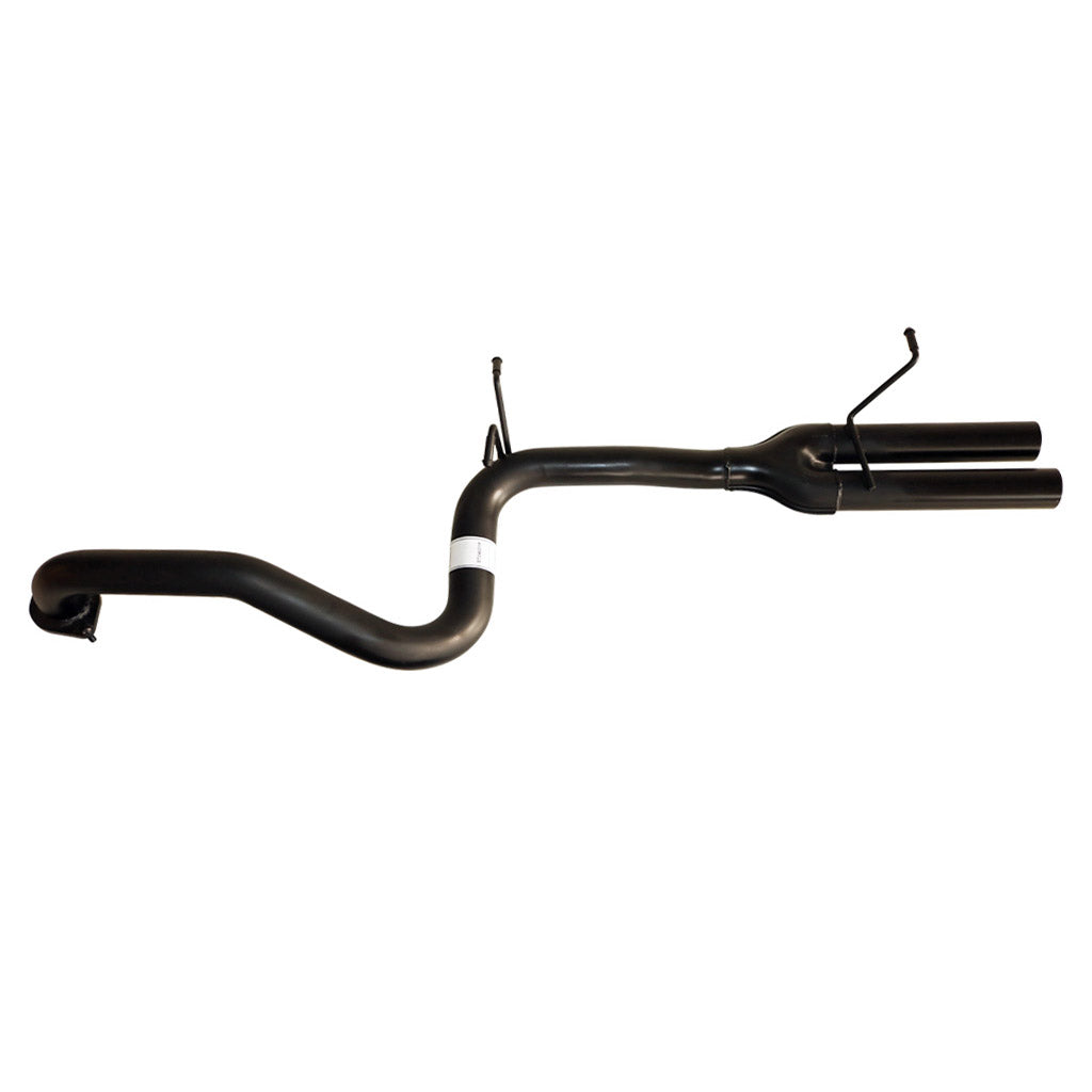 Ford Falcon FG XR6 Sedan 2.5 Inch Catback Sports Exhaust System Tailpipe Rear in black steel with dual outlet pipes
