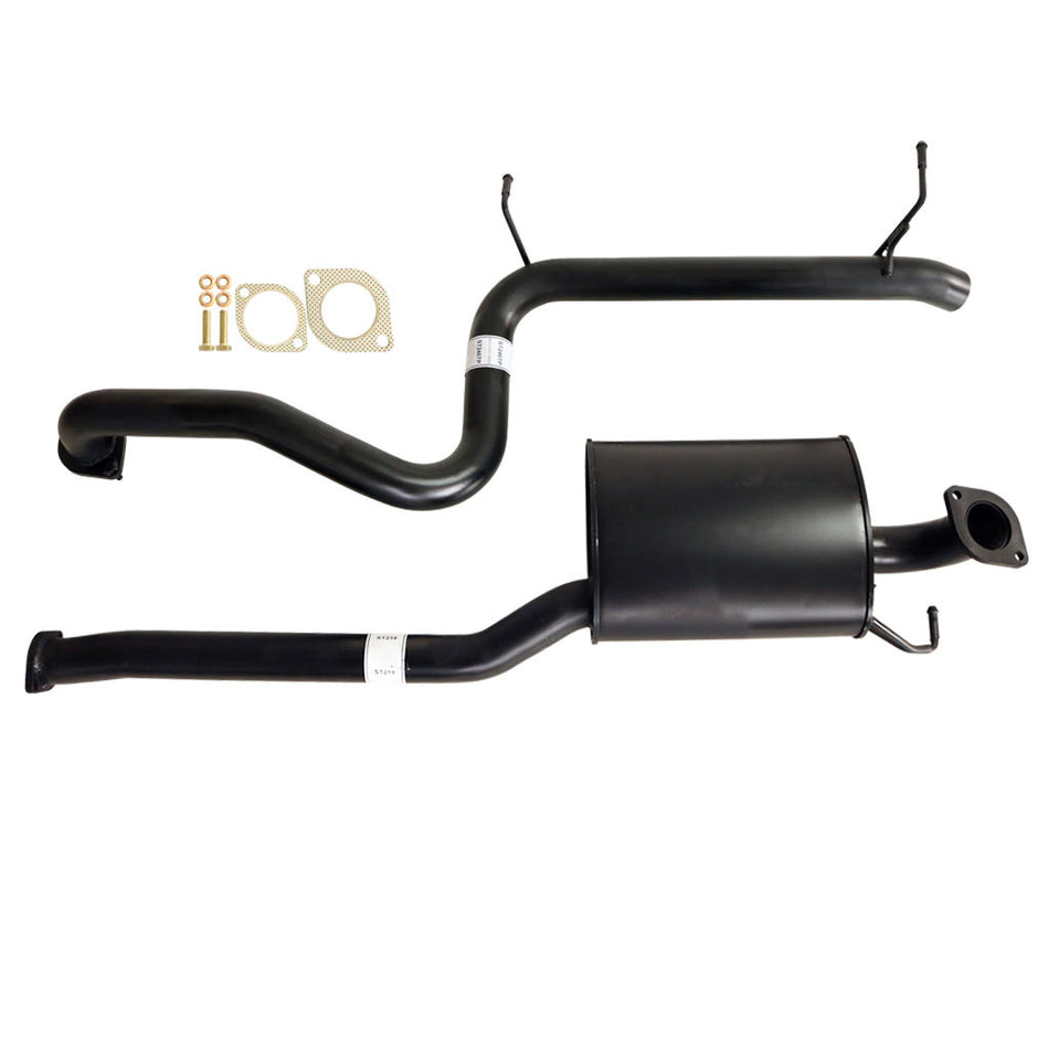 Ford Falcon FG Sedan XT 2.5 Inch Catback Exhaust System Non XR6 Tailpipe Rear with black coated steel pipes and muffler components