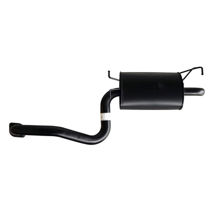 Ford Falcon FG Sedan XT 2.5 Inch Catback Exhaust System Non XR6 With Mufflers in black steel with curved pipe and muffler assembly