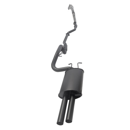 Ford Falcon FG XR6 Sedan 2.5 Inch Exhaust With XPS Extractor, Hotdog Front, Dual Rear Muffler And Hiflow Cat in black steel finish