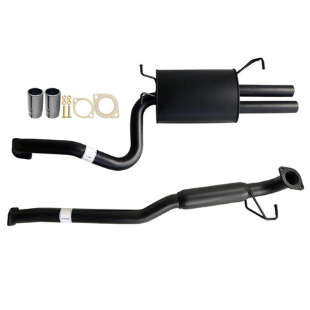 Falcon FG XR6 Sedan 2.5" Catback Exhaust System With Hotdog And Muffler And Tips in black steel with flanges and mounting hardware