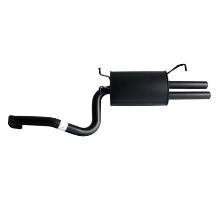 Falcon FG XR6 Sedan 2.5" Catback Exhaust System With Hotdog And Muffler And Tips in black steel with dual outlets and mounting hooks