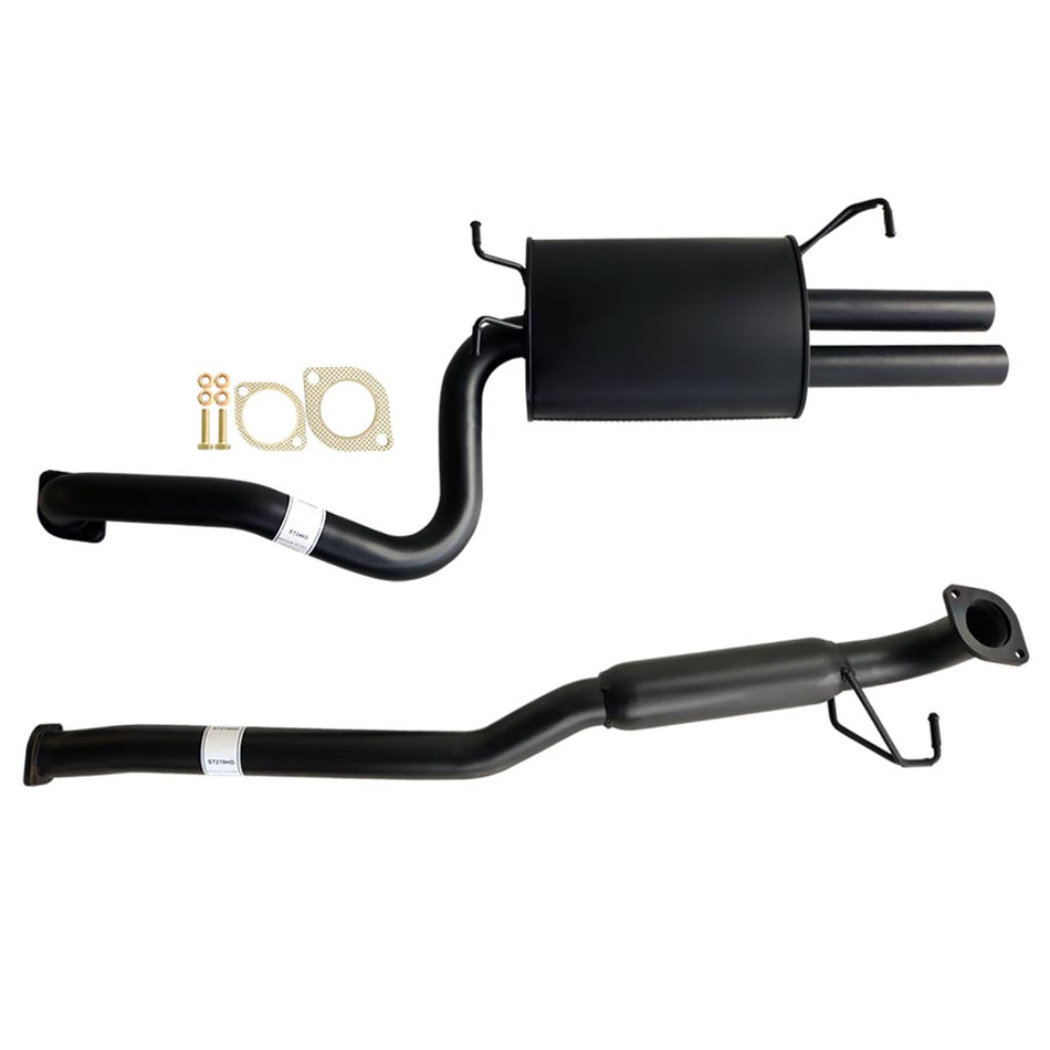 Ford Falcon FG XR6 Sedan 2.5 Inch Catback Sports Exhaust With Hotdog Twin Outlet in black steel with mounting hardware