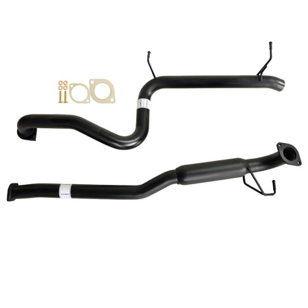 Ford Falcon FG 6Cyl XT Sedan 2.5 Inch Catback Exhaust Hotdog Centre And Tailpipe in black steel with gaskets and mounting hardware