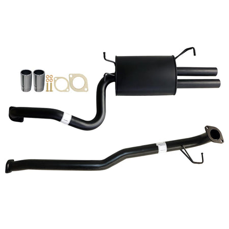 Falcon FG XR6 Sed Non Turbo 2.5" Catback Exhaust W/ Pipe Centre Rear Muff And Tips in black steel with mounting gaskets and clamps
