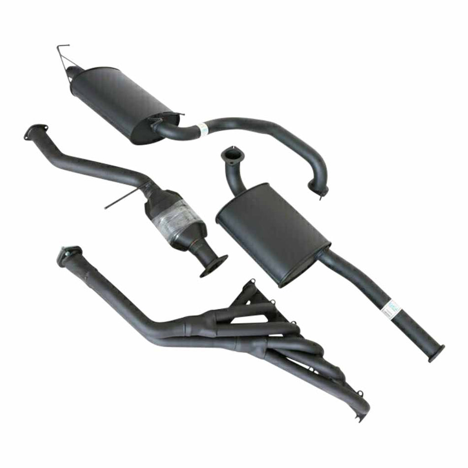 Complete Falcon BA XT Sedan 2.5 Inch Catback Sports Exhaust With Headers And Hi-Flow Cat system in black finish