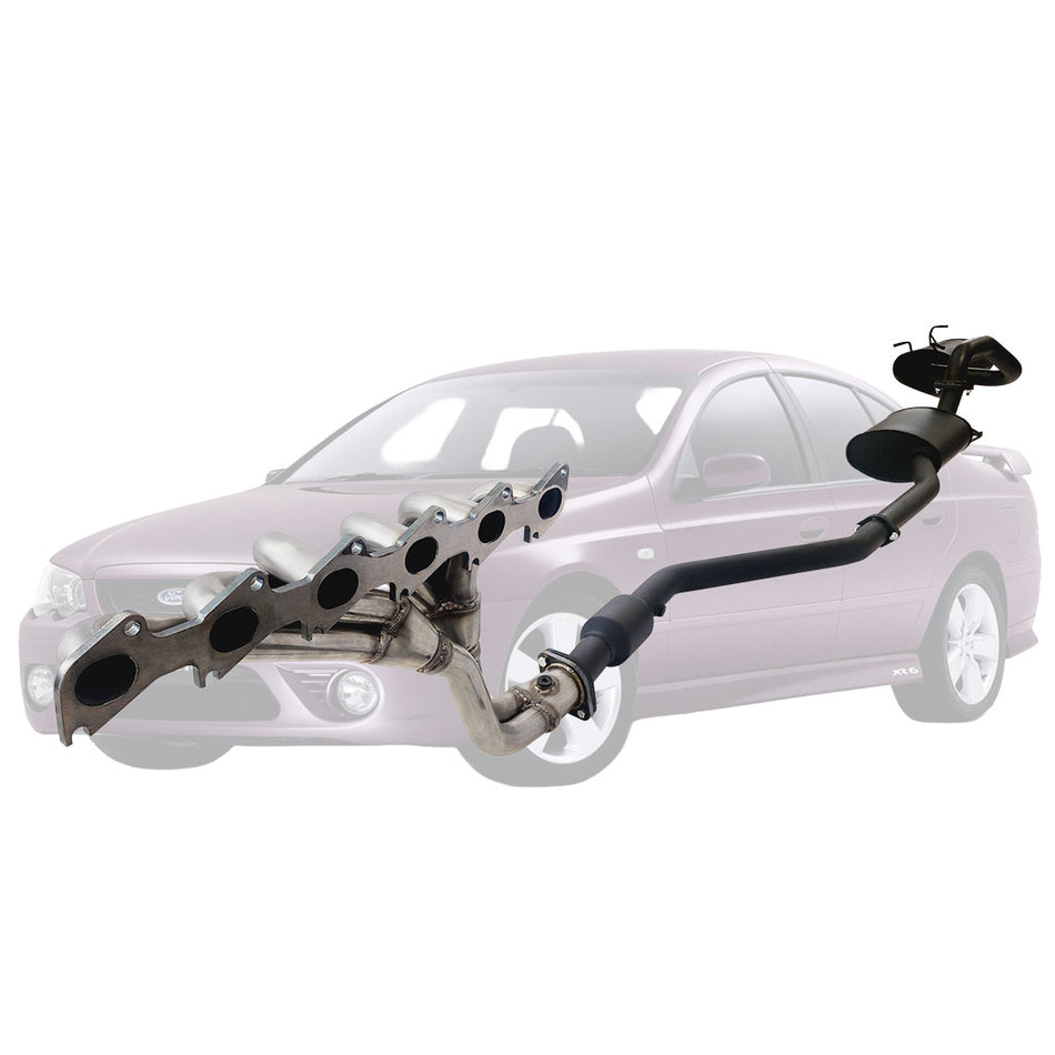 Ford Falcon BA BF XR6 Sedan 2.5 Inch Dual Exhaust XPS Extractor & Hiflow Cat Front And Rear Muffler Dual Outlet system
