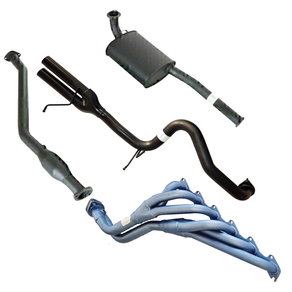 Ford Falcon BA BF XR6 Sedan 2.5 Inch Exhaust W/Pacemaker Extractor & Hiflow Cat Rear Dual Tailpipe in metal components