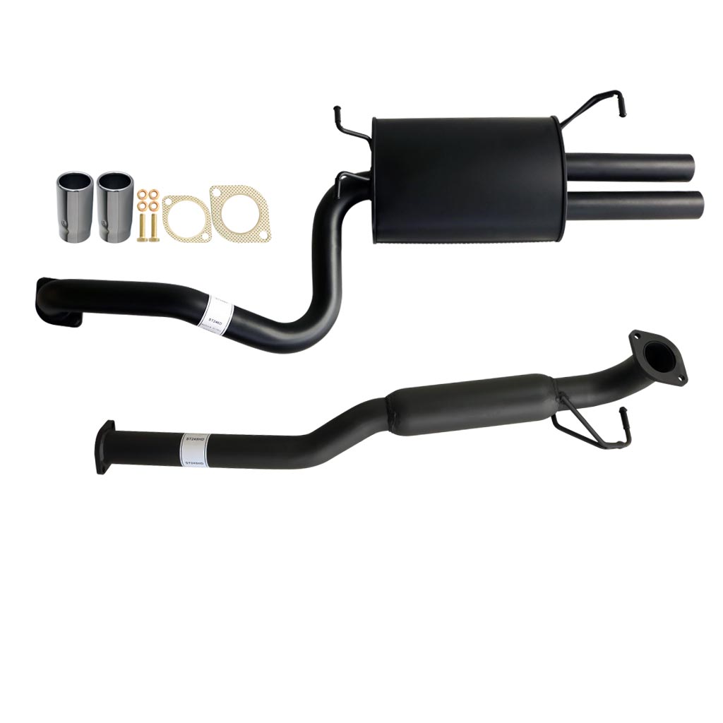 BA BF XR6 Sedan Ford Falcon 2.5 Inch Catback Sports Exhaust Dual Out Muffler with pipes, gaskets, and mounting hardware