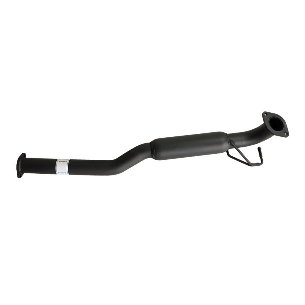 BA BF XR6 Sedan Ford Falcon 2.5 Inch Catback Sports Exhaust Dual Out Muffler in black coated steel with flanged ends.