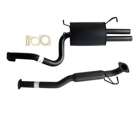 Ford Falcon BA BF Sedan XR6 2.5 Inch Catback Exhaust With Hotdog Centre in black coated steel with mounting hardware and gaskets