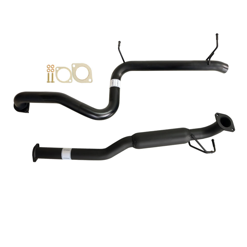 Ford Falcon BA BF Sedan XR6 2 1/2" Catback Kit Inc Hotdog & Tailpipe with black coated steel pipes and mounting hardware