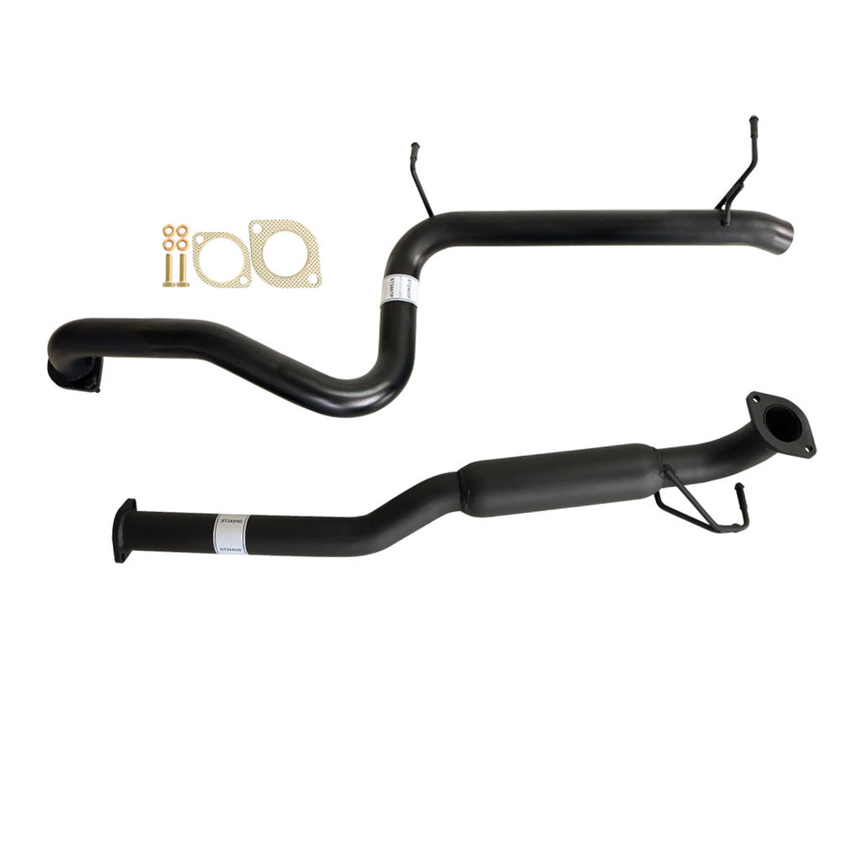 Ford Falcon BA BF Sedan XR6 2 1/2" Catback Kit Inc Hotdog & Tailpipe with black coated steel pipes and mounting hardware