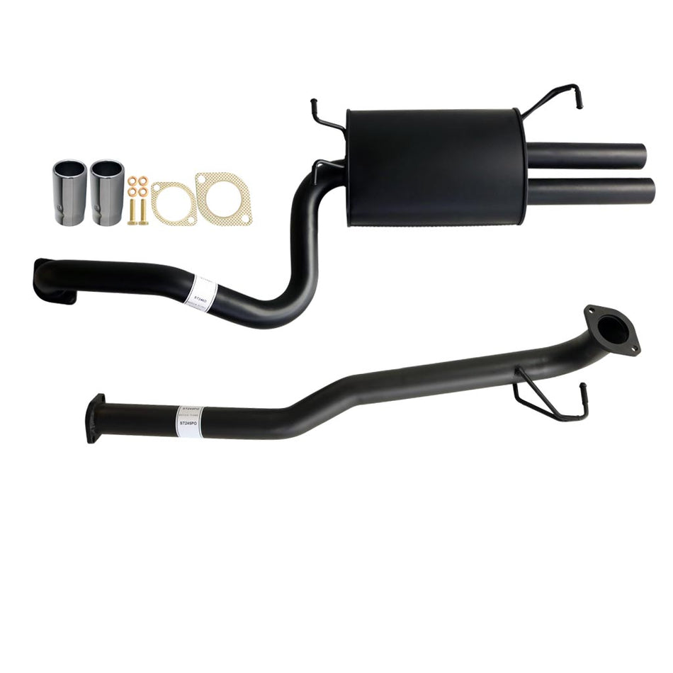 Falcon BA BF XR6 Sedan 2.5 Inch Catback Exhaust (Non Turbo) W/ Rear Muff & Tips in black steel with gaskets and fittings