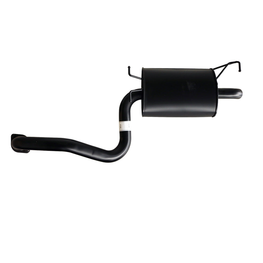 Falcon BA XT Sedan 2.5 Inch Catback Exhaust Headers And Hi-Flow Cat - 1 Muffler in black steel with bent pipe and muffler assembly