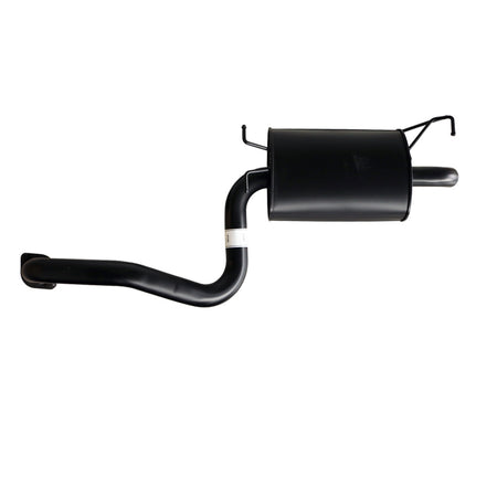 Falcon BA XT Sedan 2.5 Inch Catback Exhaust Headers And Hi-Flow Cat - 1 Muffler in black steel with bent pipe and muffler assembly