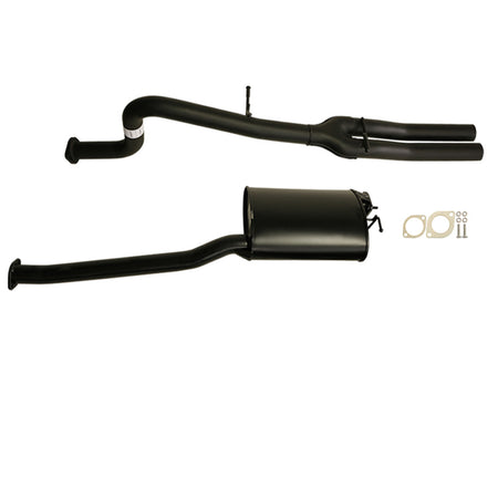 Ford Falcon BA BF 6Cyl XR6 Tub Ute 2.5 Inch Catback Exhaust Tailpipe Rear with black coated muffler and dual outlet pipes