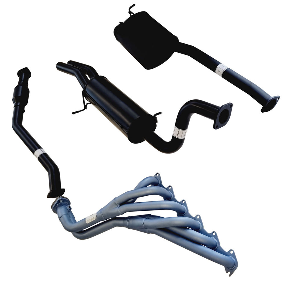Ford Falcon FG 6Cyl Tub & Xr6 Ute 2.5 inch Full Exhaust Header, High Flow cat Muffler Front & Dual Rear in steel and black coating