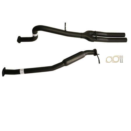 Ford Falcon BA BF XR6 Ute 2.5 Inch Catback Exhaust System Hotdog & Tailpipe Rear in black steel with mounting gaskets and hardware