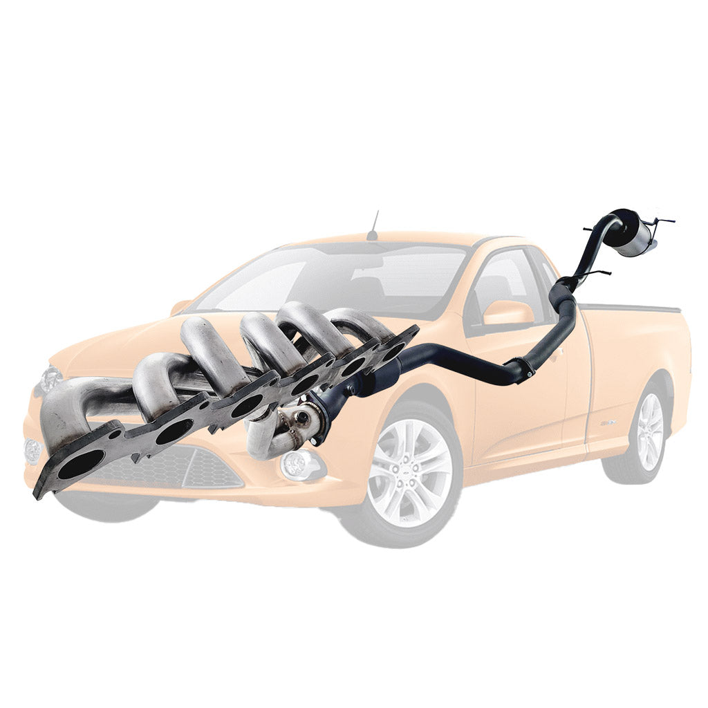 Ford Falcon FG Ute XR6 2 1/2" Catback Kit Inc Hotdog & Everflo Muffler & XPS Header stainless steel exhaust system